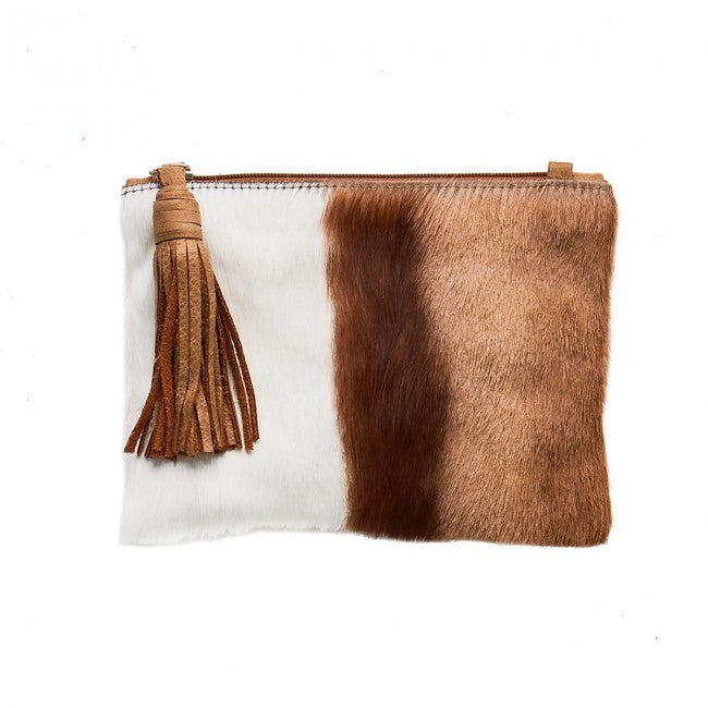 genuine calf hair clutch