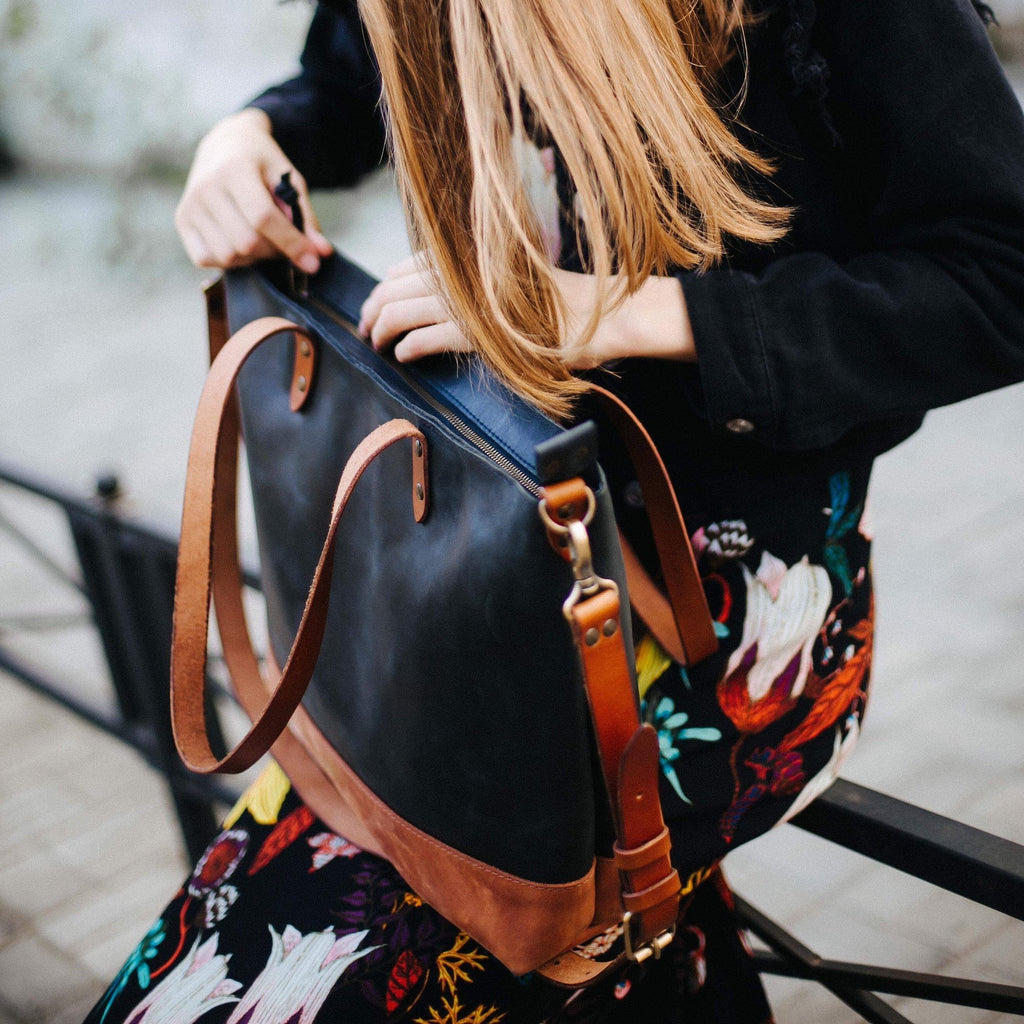 LEATHER CARRYALL TOTE - CASUAL to FANCY