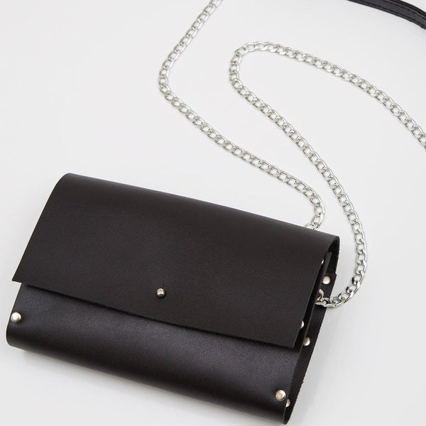 SMALL LEATHER RIVET CLUTCH - CASUAL to FANCY