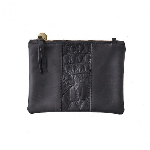 CHELSEA CROC EMBOSSED LEATHER CLUTCH - CASUAL to FANCY