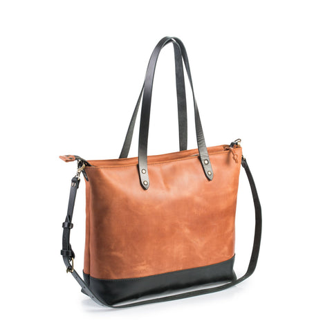 LEATHER ZIPPER TOTE - CASUAL to FANCY