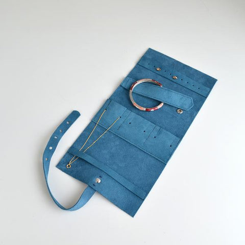 DAVINA LEATHER TRAVEL JEWELRY ROLL - CASUAL to FANCY