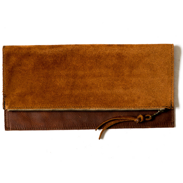 LEATHER FOLDOVER CLUTCH - CASUAL to FANCY