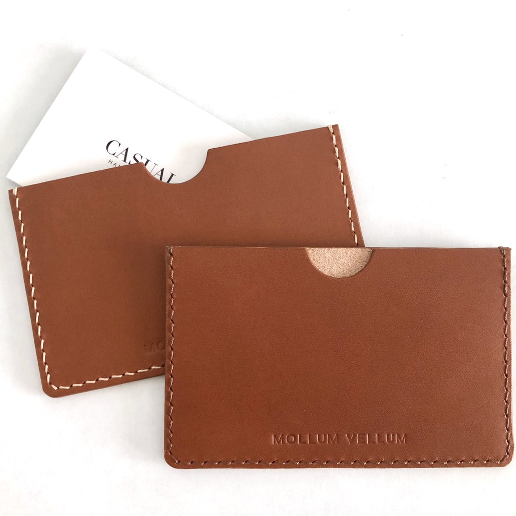 SIMPLY ALMOND LEATHER CARD CASE - CASUAL to FANCY
