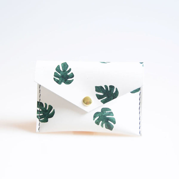 MONSTERA LEAF LEATHER CARD CASE - CASUAL to FANCY