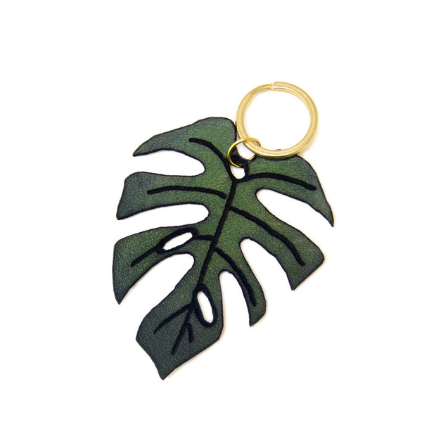 LEATHER MONSTERA LEAF KEY RING - CASUAL to FANCY