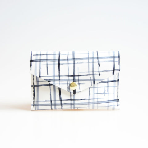 PLAID LEATHER CARD CASE - CASUAL to FANCY