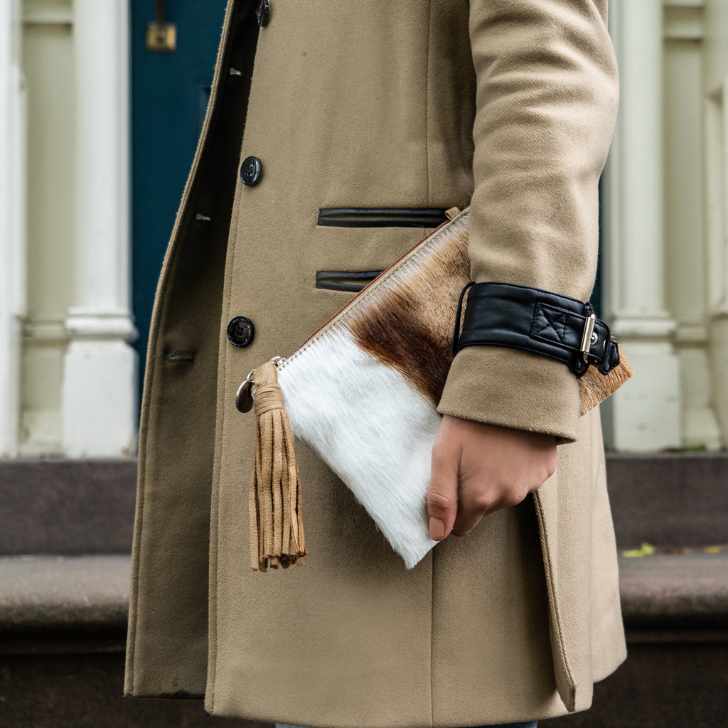 CAMILLA GENUINE CALF HAIR CLUTCH - CASUAL to FANCY